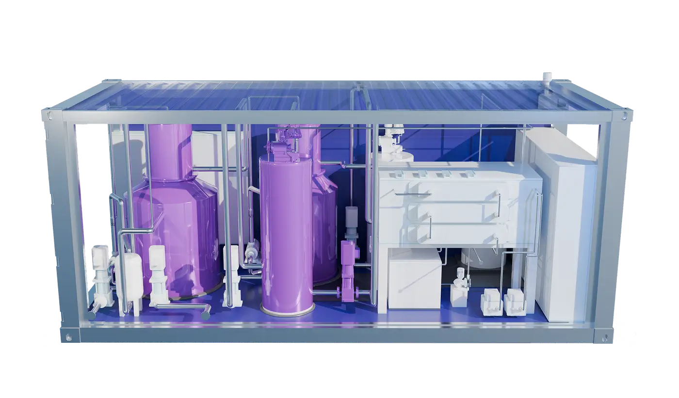 Highlight of the micro-foam fractionation in the 3D rendering of ForeverGone